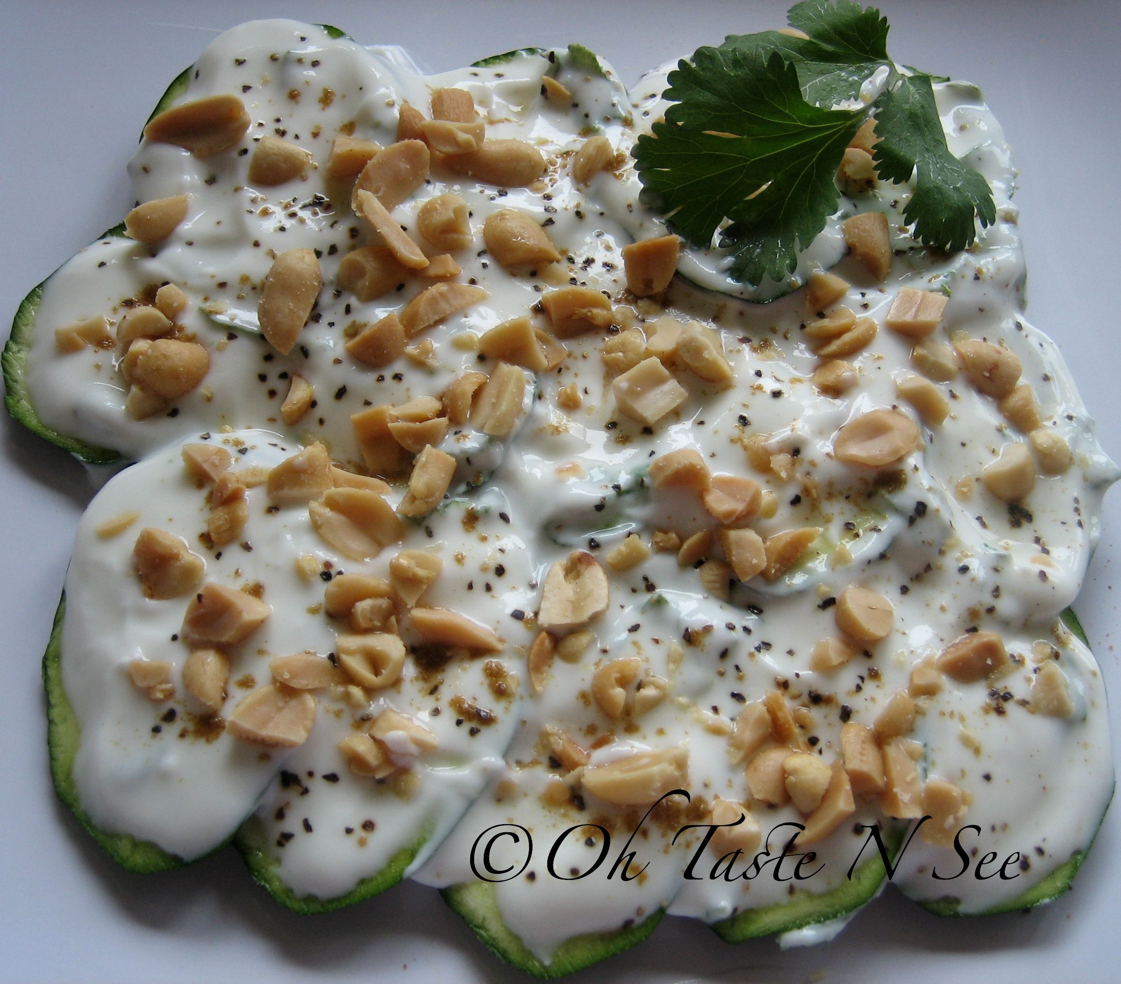 Zucchini Salad with Minty Yogurt Dressing