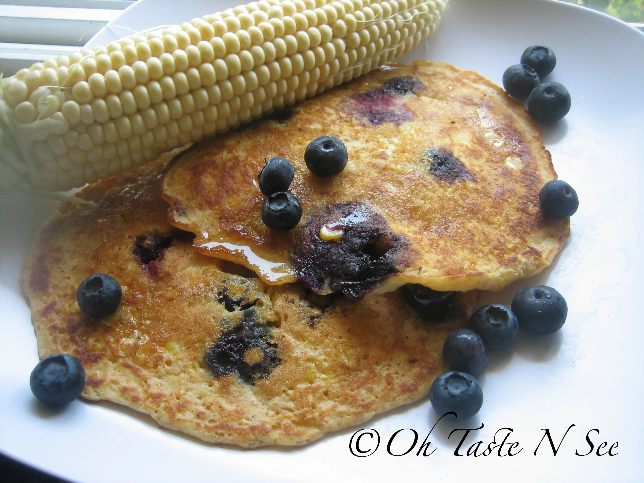 Sweet Corn and Blueberry Pancakes