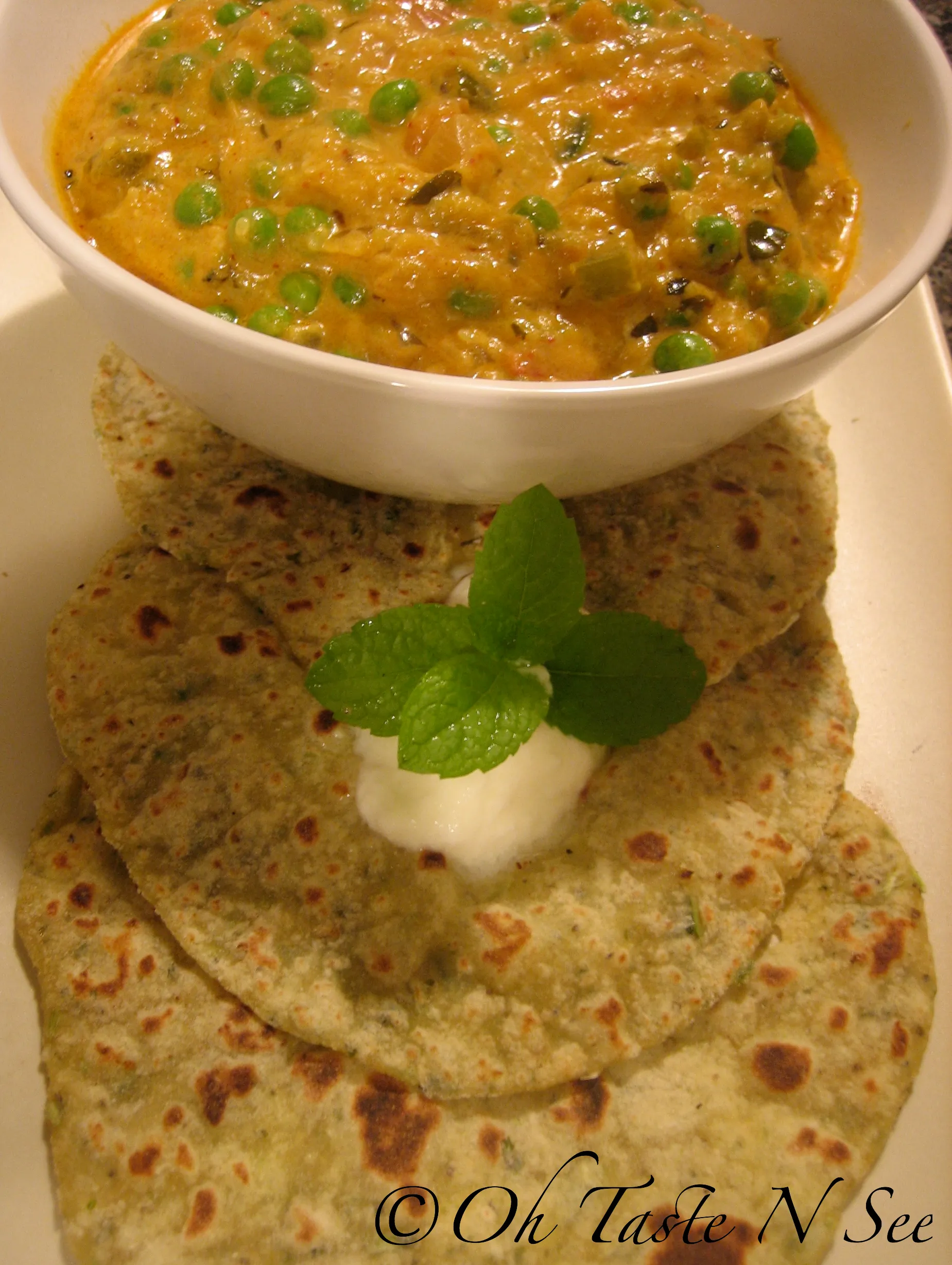 Minty Cottage Cheese Paratha