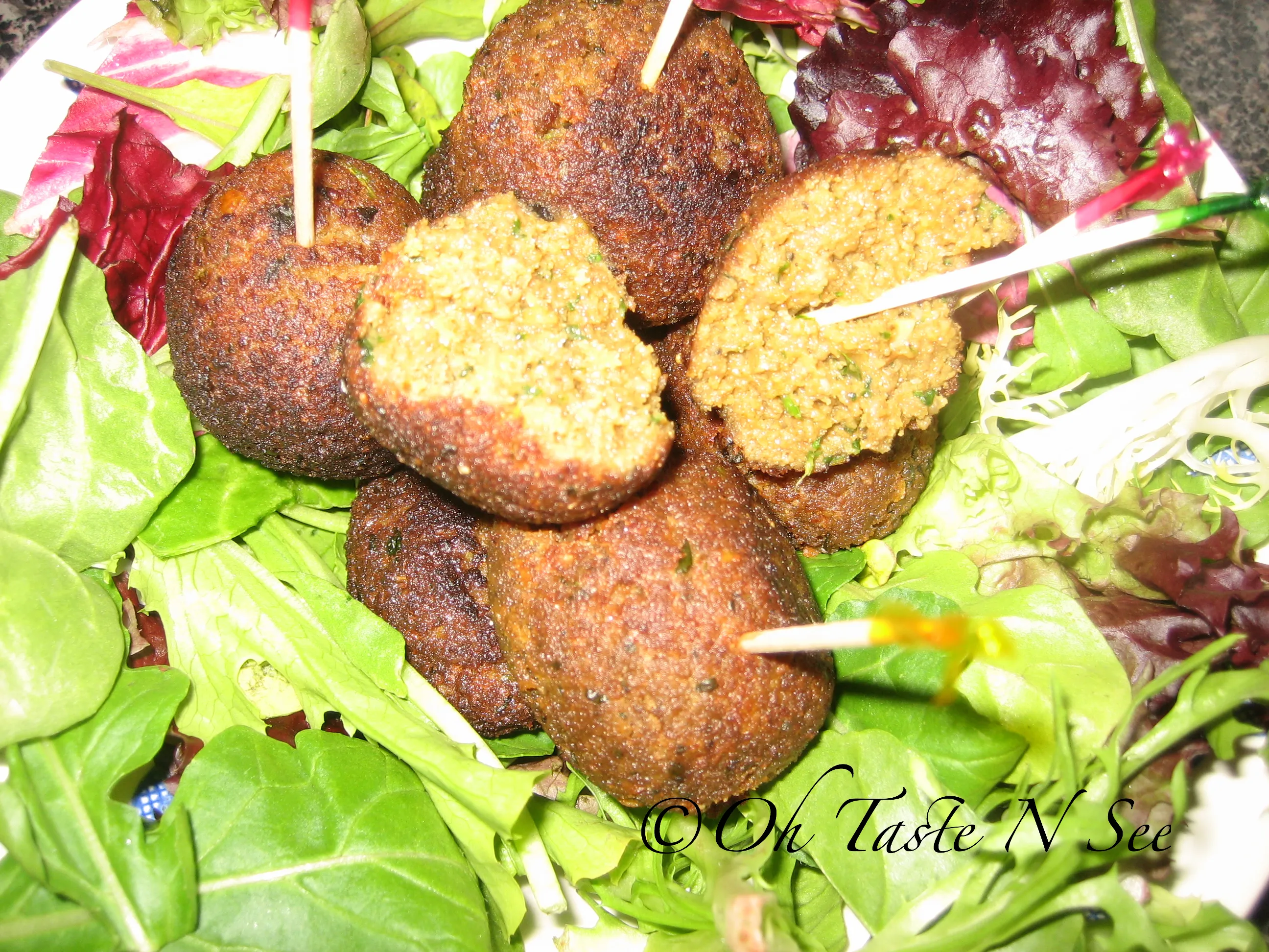Spicy Fried Meatballs - split