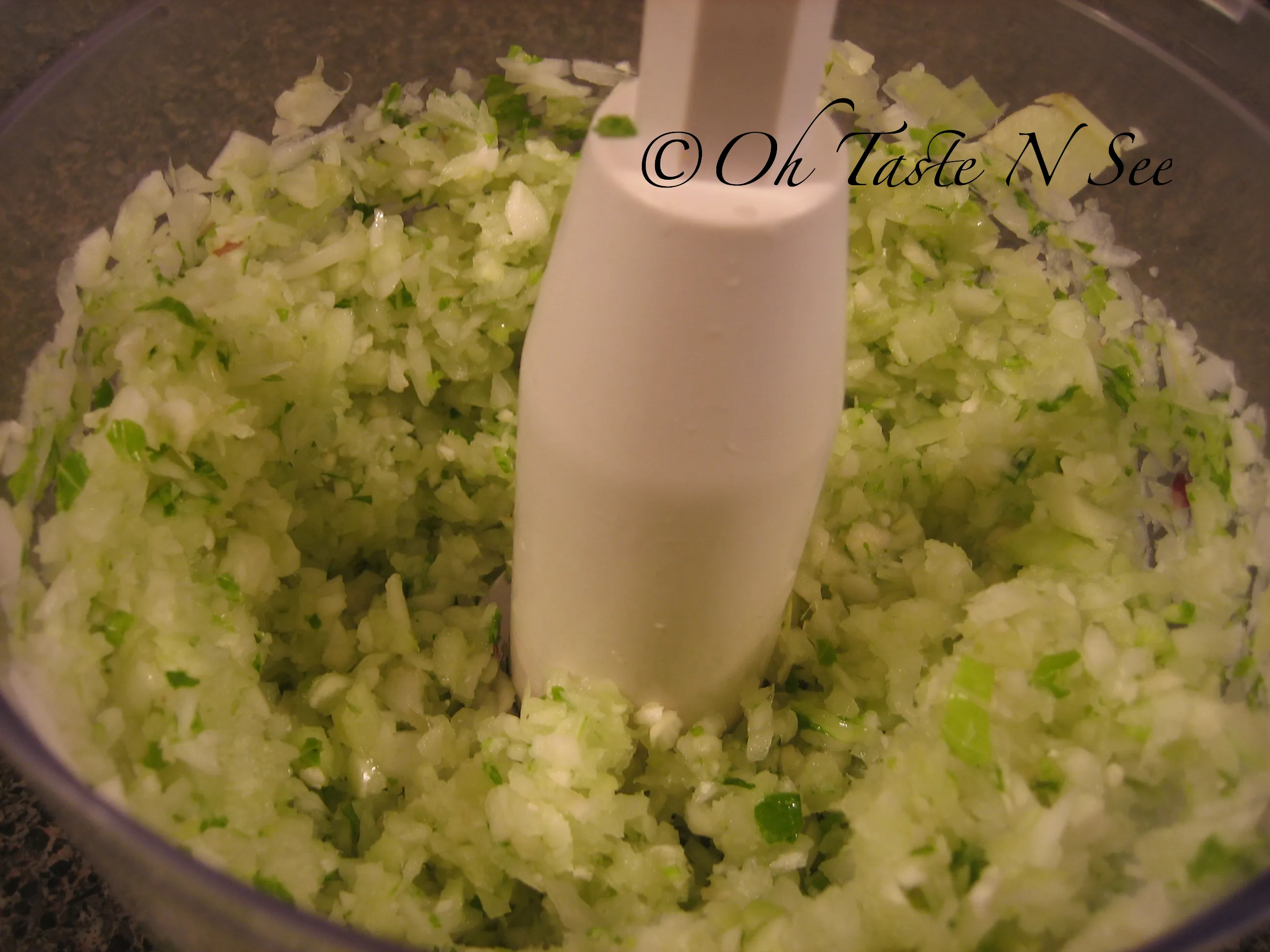 Chopped cauliflower stem