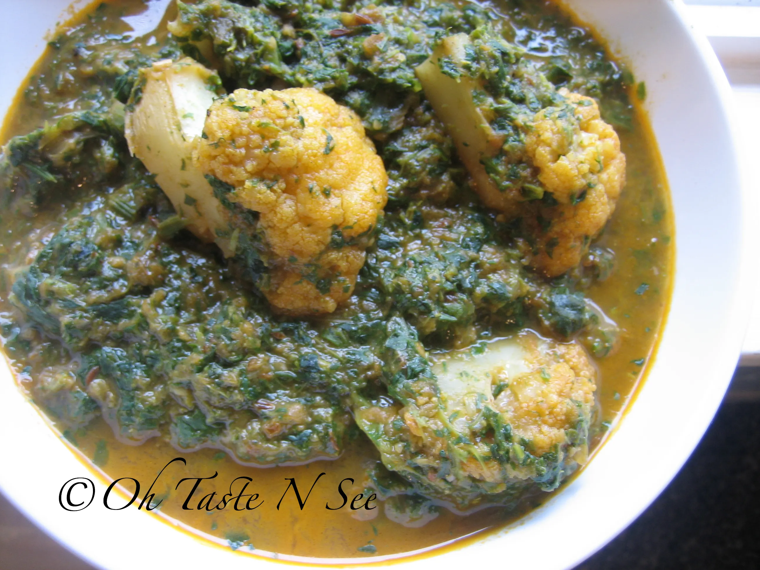 Gobi Sarson(Cauliflower in a mustard green sauce)
