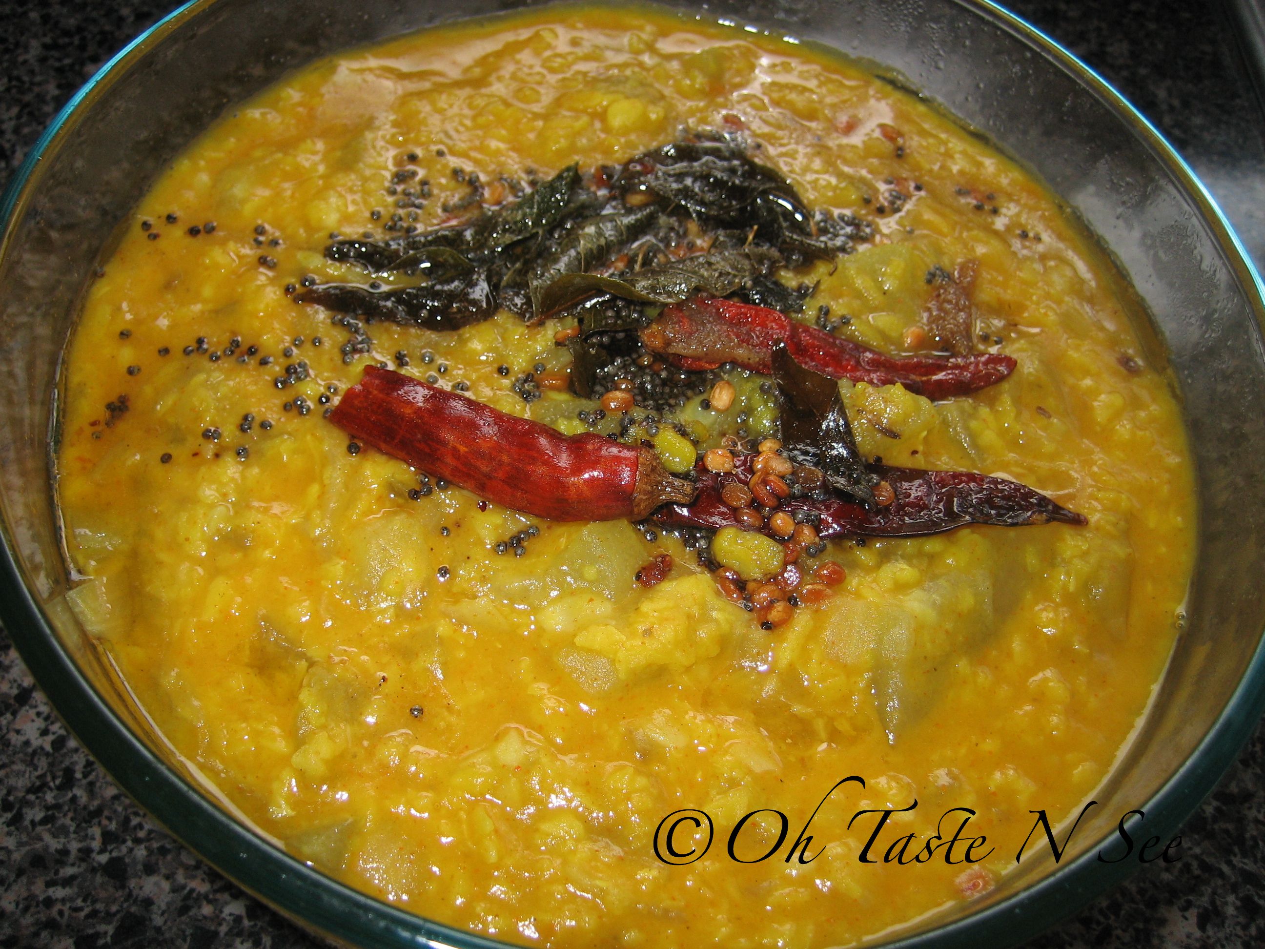 Lauki Dal/Sorakka Pappu/Bottlegourd dal