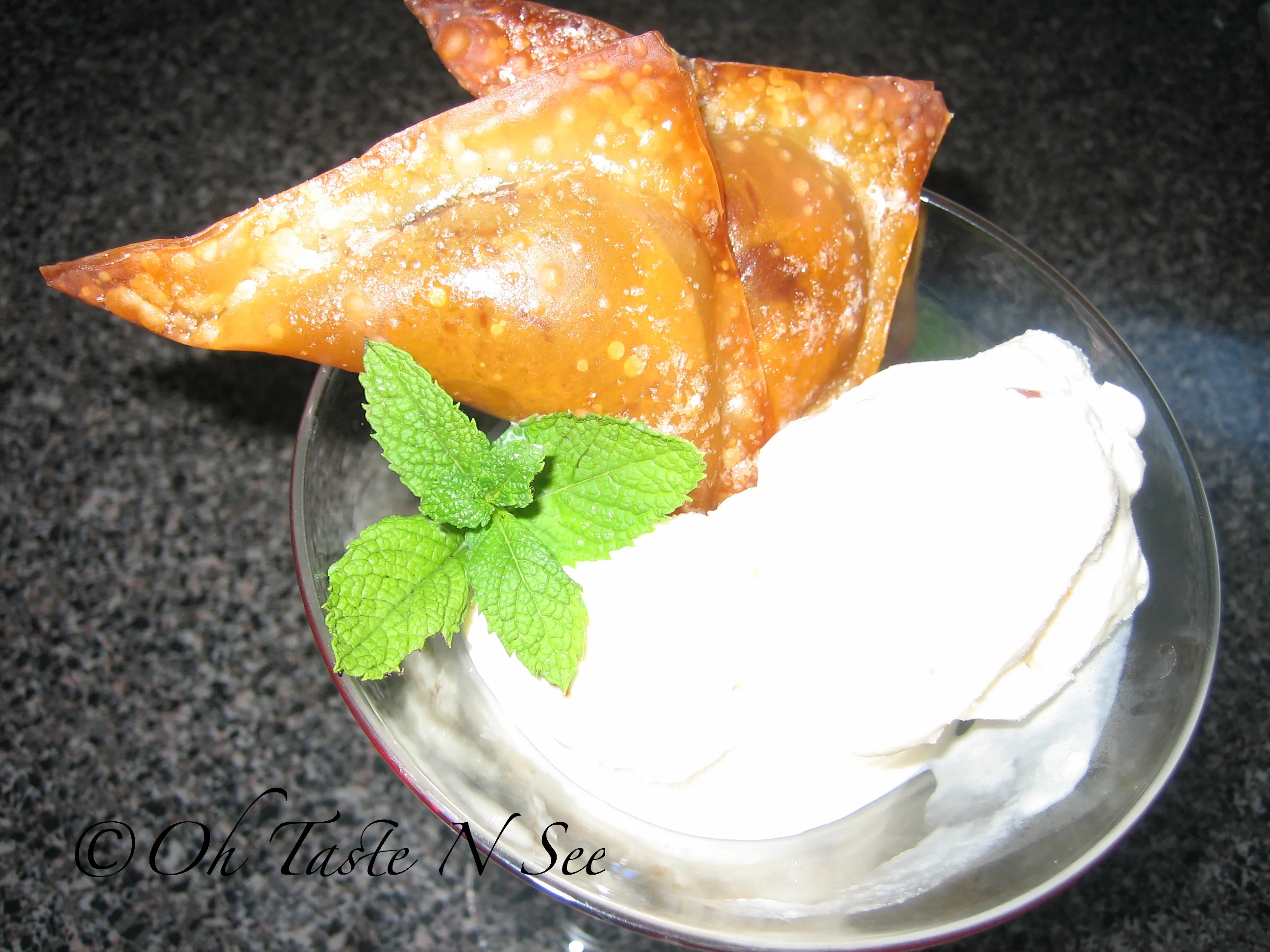 Baked Nutella Wonton Crisps
