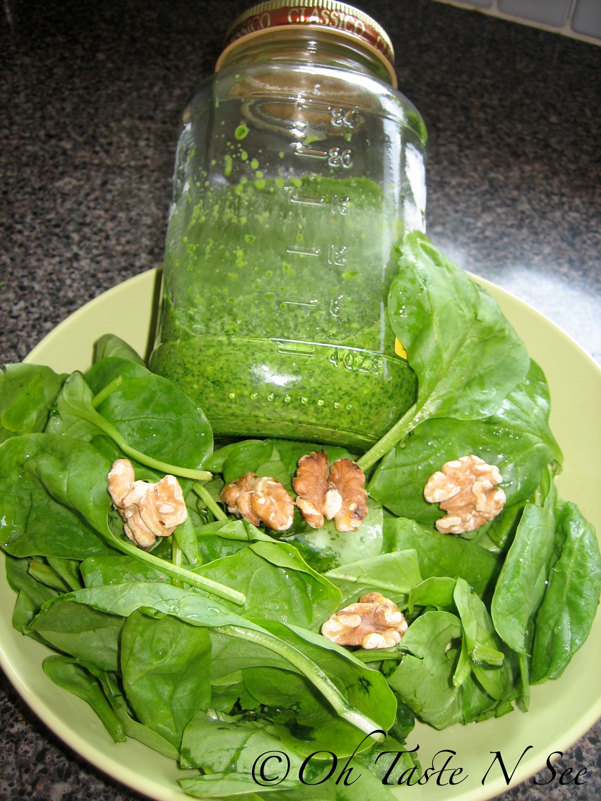 Spinach Pesto Pasta with Peas