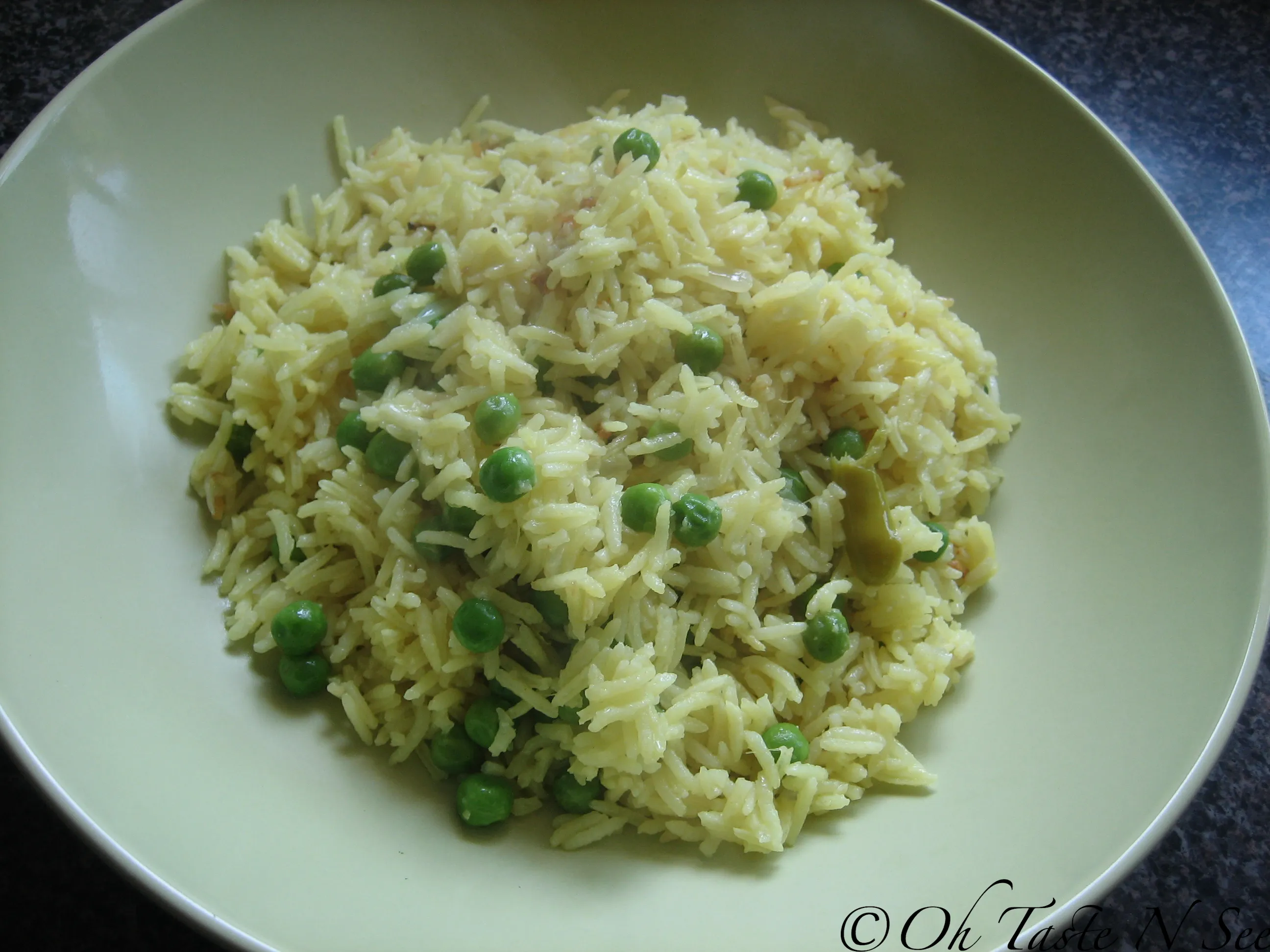 Coconut Milk Pulav with Peas