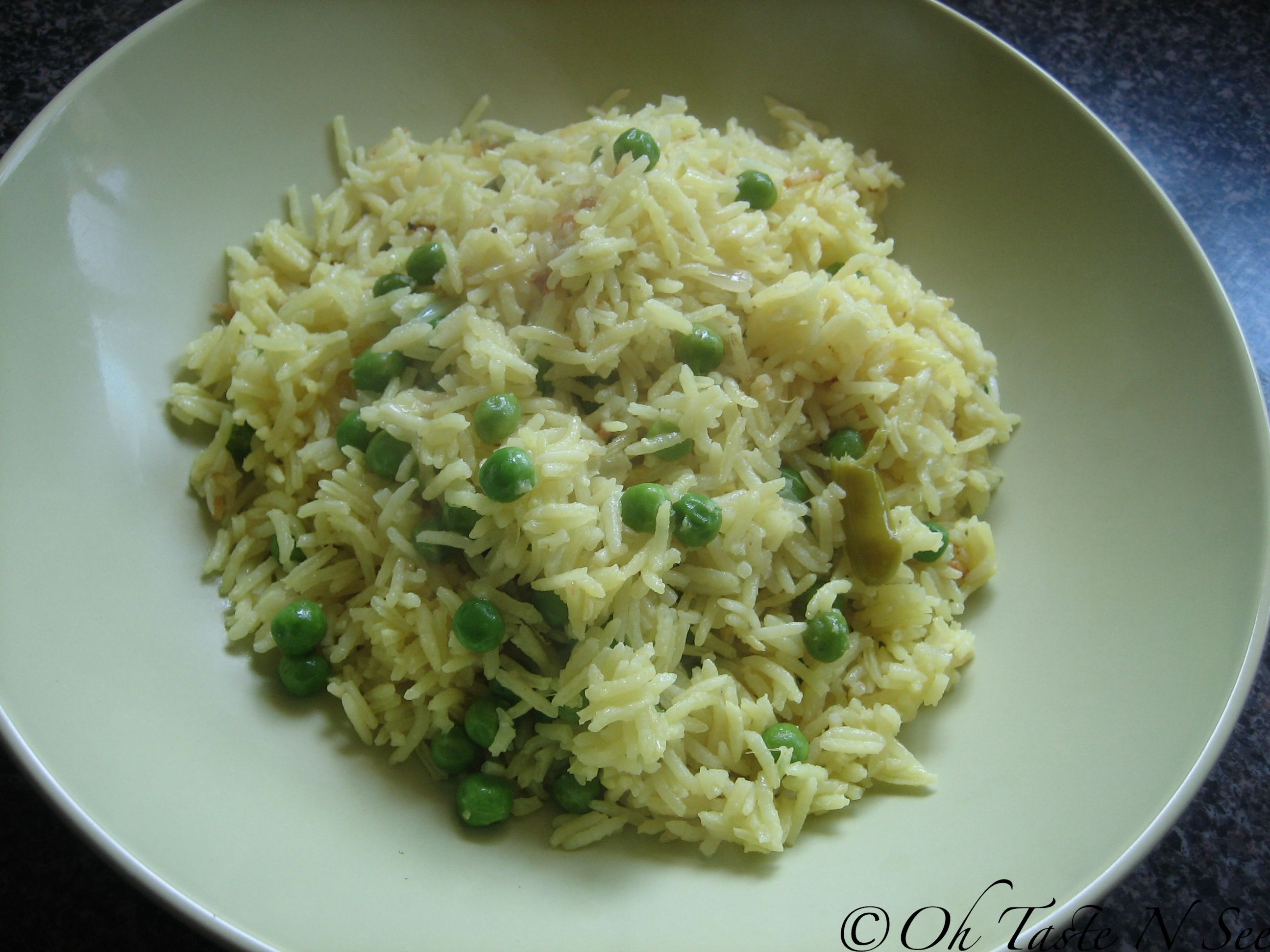 Coconut Milk Pulav with Peas