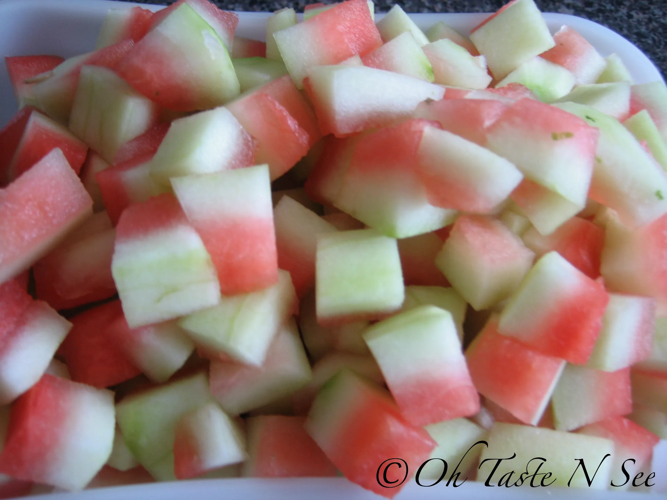 Chopped up Watermelon Rind
