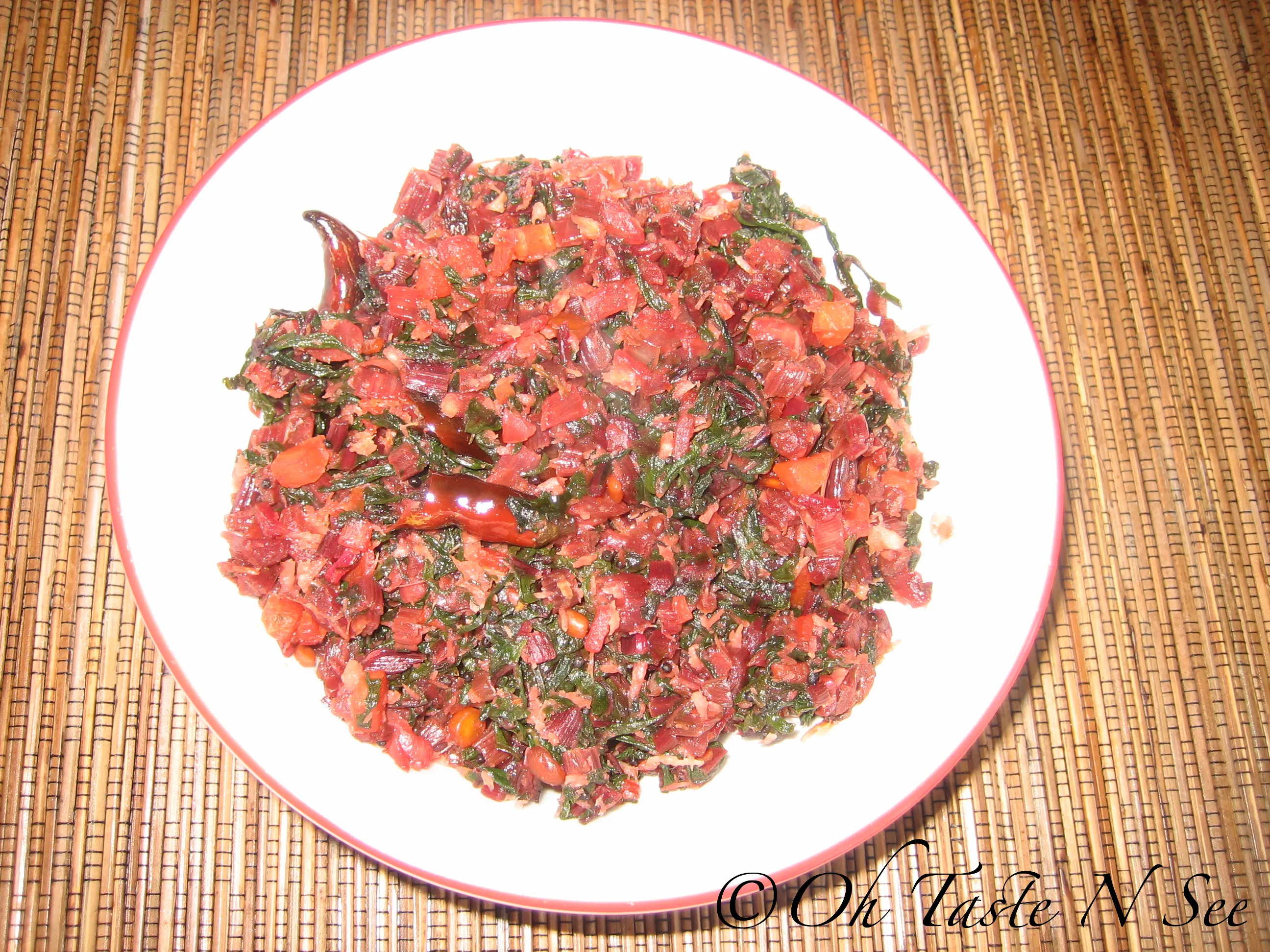 Beet stalk poriyal