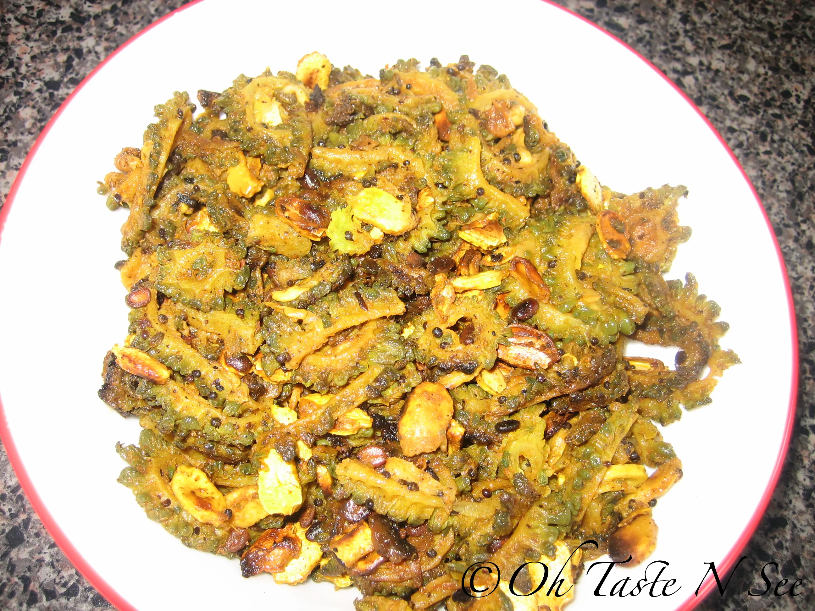 Garlic Bittergourd fry 1