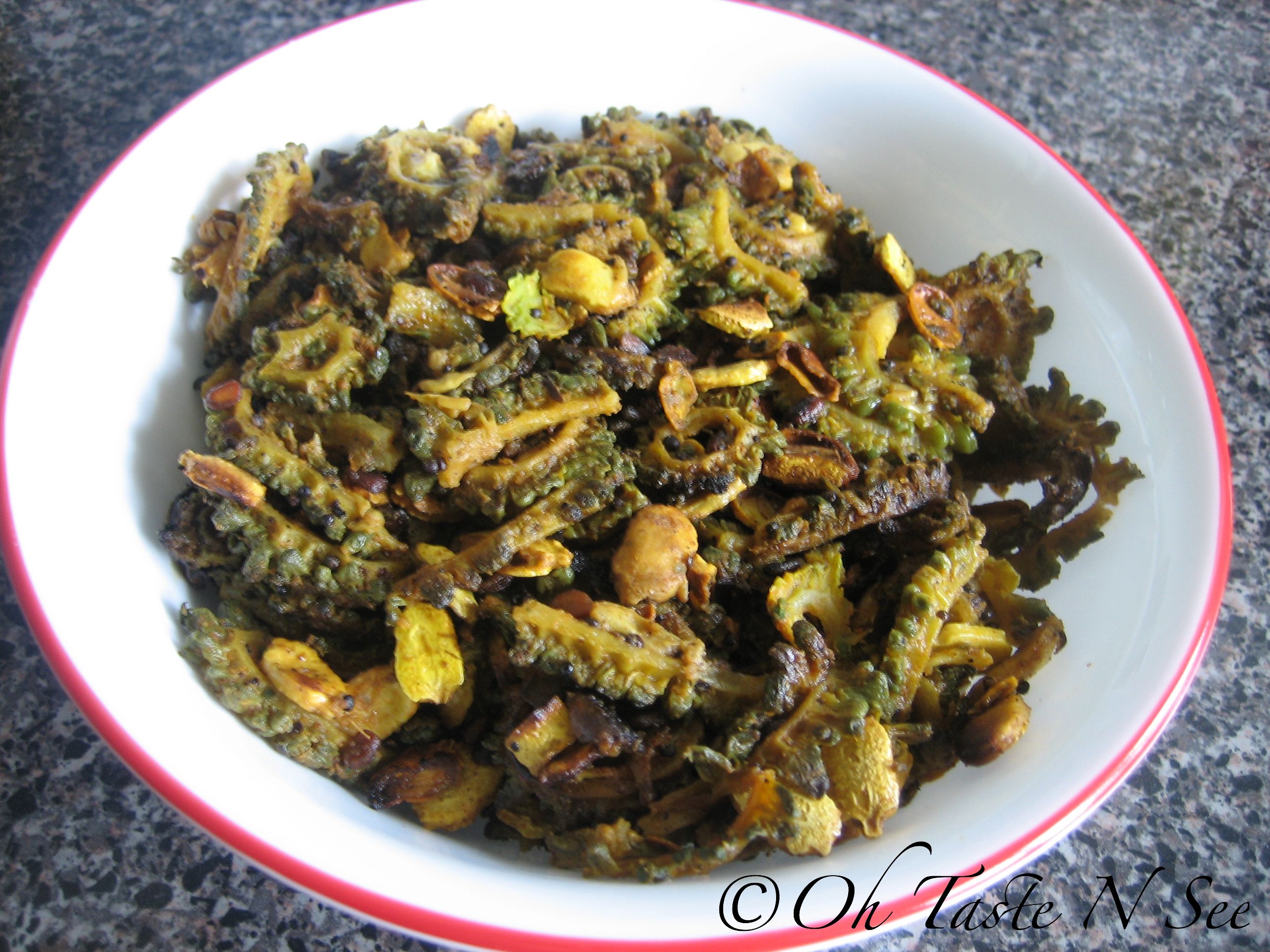 Simple Garlic Bitter gourd fry