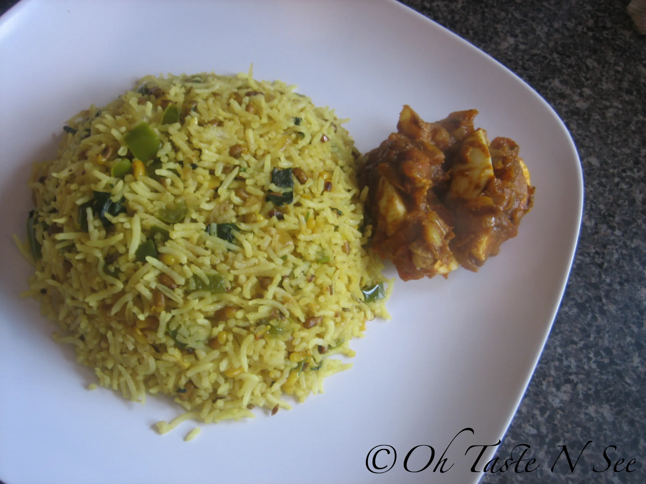 Sprouted moth bean bell pepper pulao