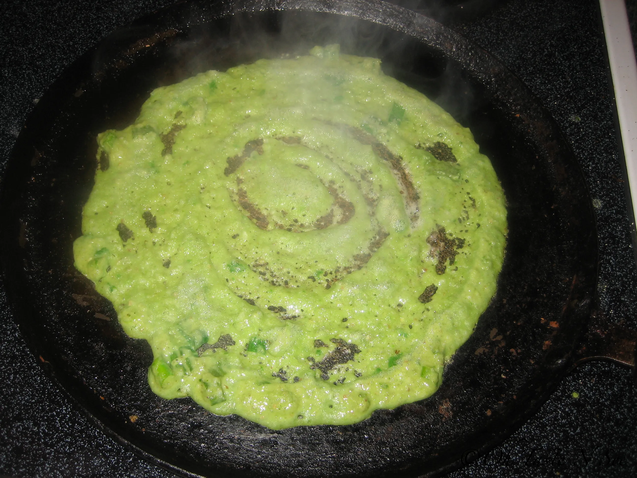 Spinach Scallion Pesarettu 1