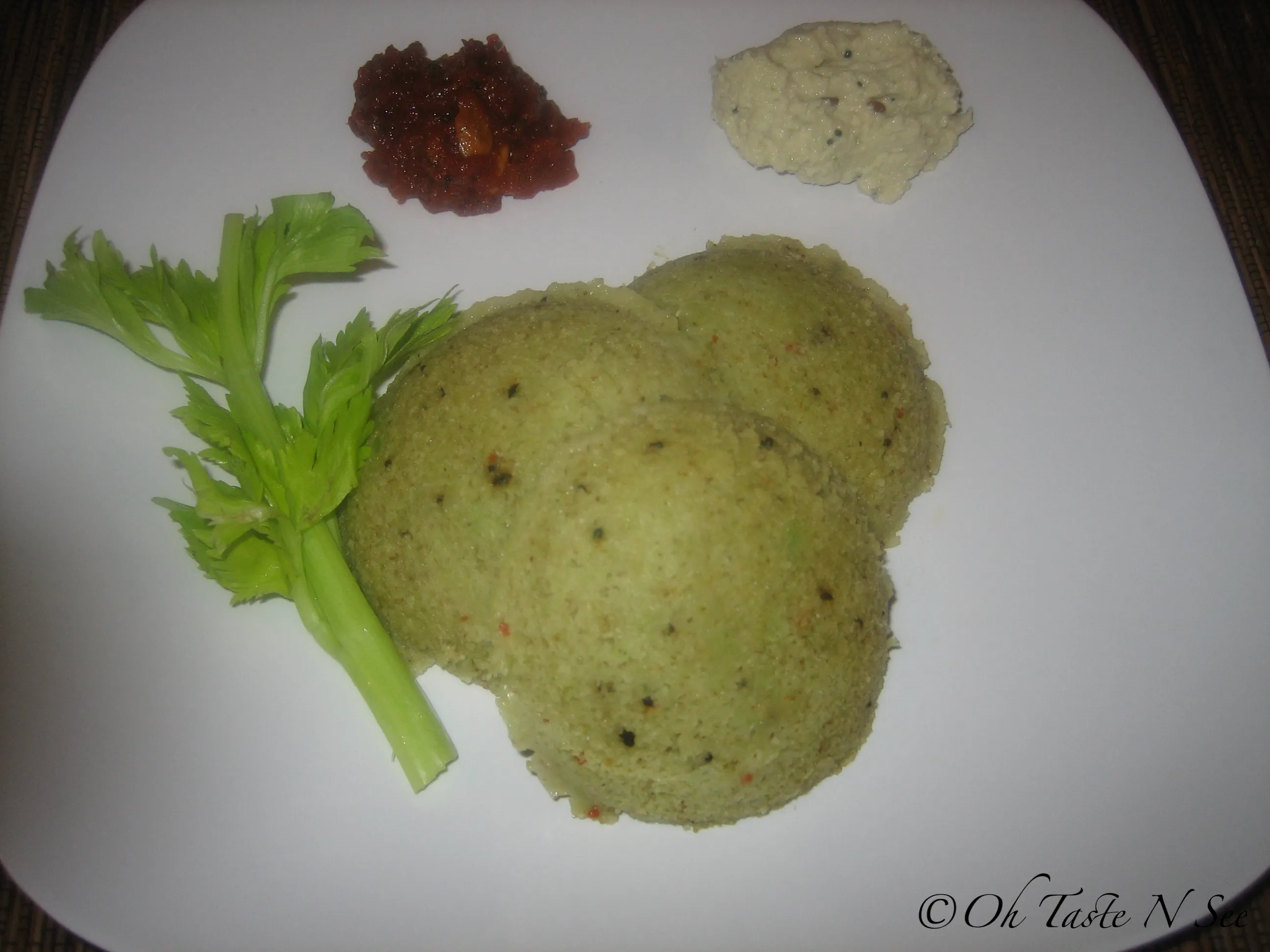 Celery Cilantro Oats Idli 1