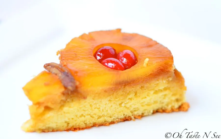 A slice of the pineapple cake