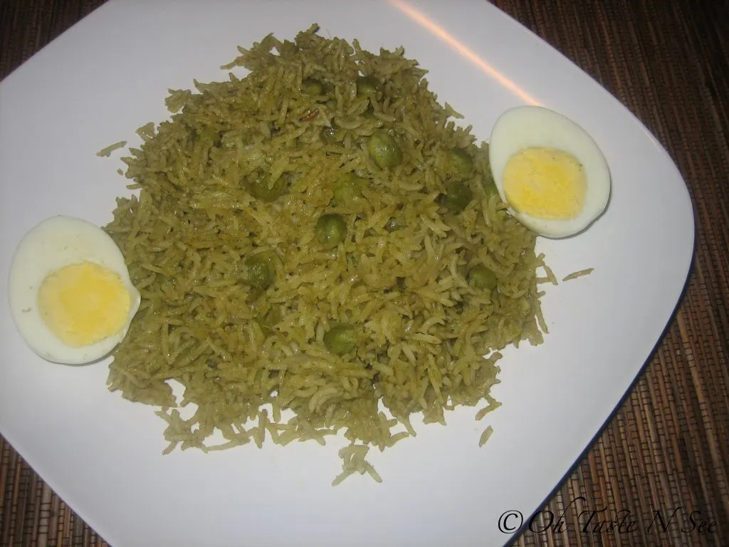 Cilantro n green garbanzo pulav 2