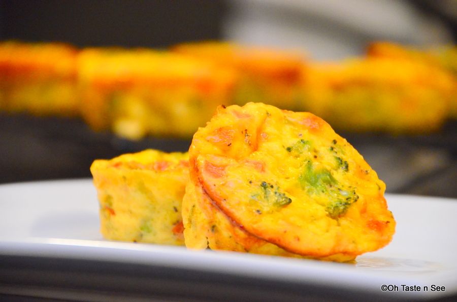 Crustless Broccoli and Cheddar mini Quiches
