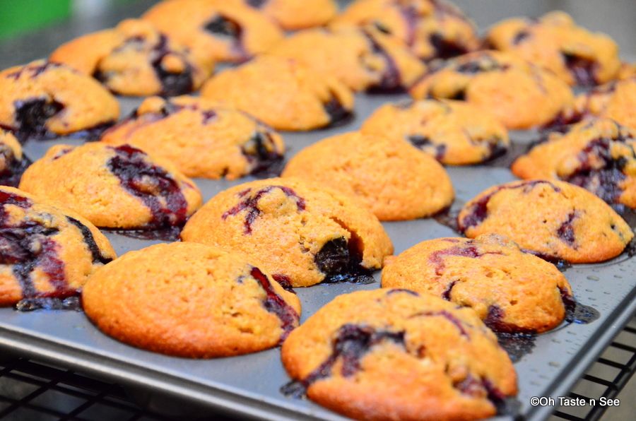 Blueberry Orange Spelt mini muffins