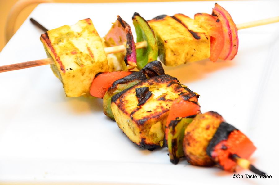 Grilled Paneer and Veg Tikkas
