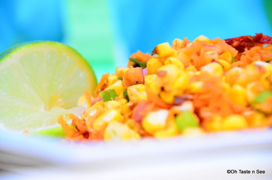 Grilled Corn n Carrot Salad in Chipotle Lime Dressing