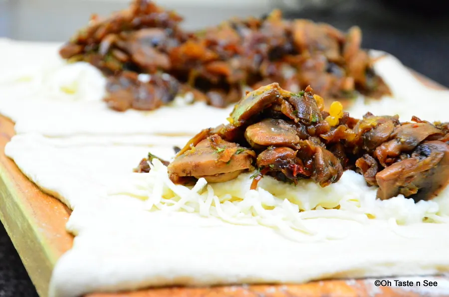 caramelized onion and mushroom calzone 2