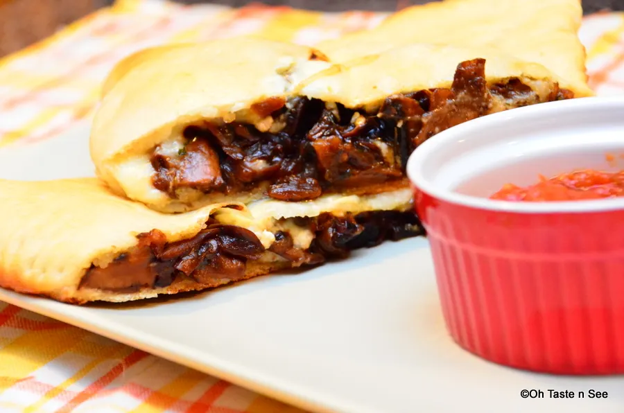 caramelized onion and mushroom calzone 3