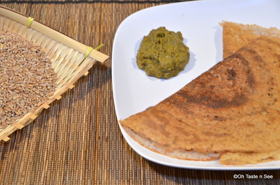Whole wheat(wheat berry) dosa