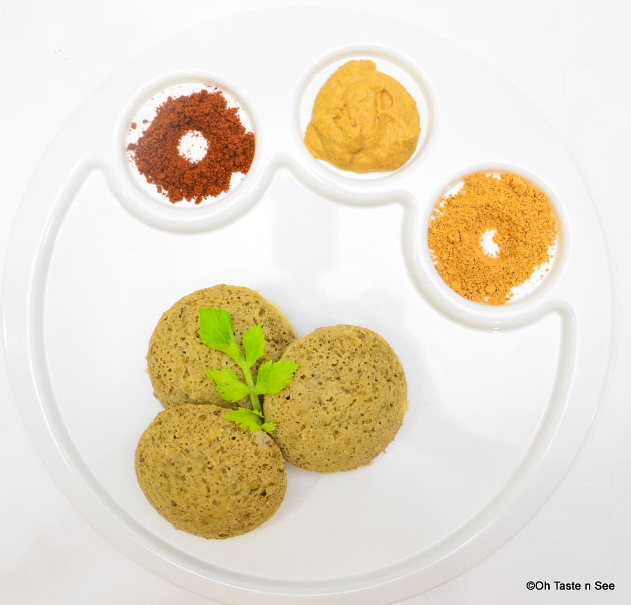 Mung Bean Idli with Celery Walnut Chutney