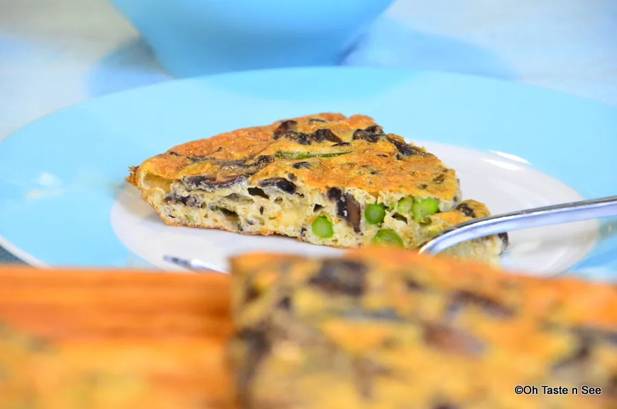 Mushroom asparagus frittata 3