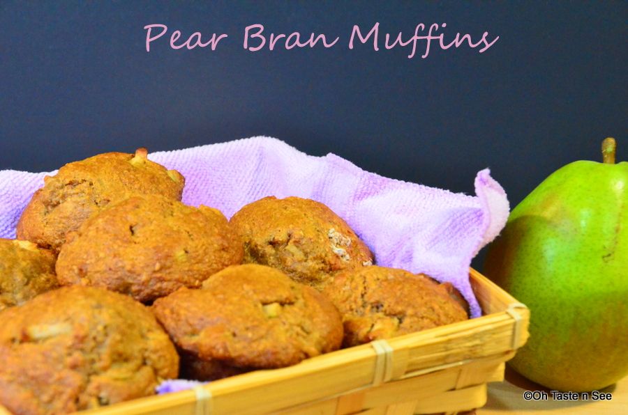 Pear Bran Agave Muffins