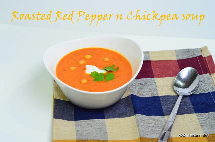 Roasted red pepper and chickpea soup 2