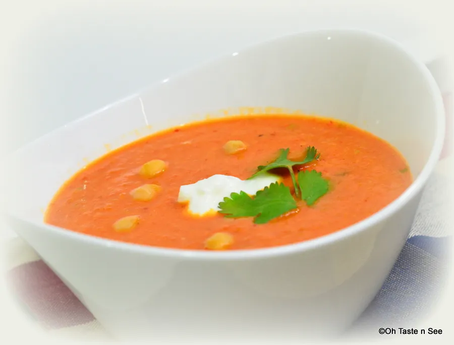 Roasted red pepper and chickpea soup 3