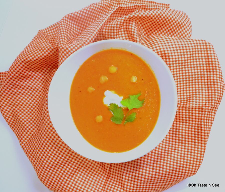 Roasted Red Pepper Chickpea soup
