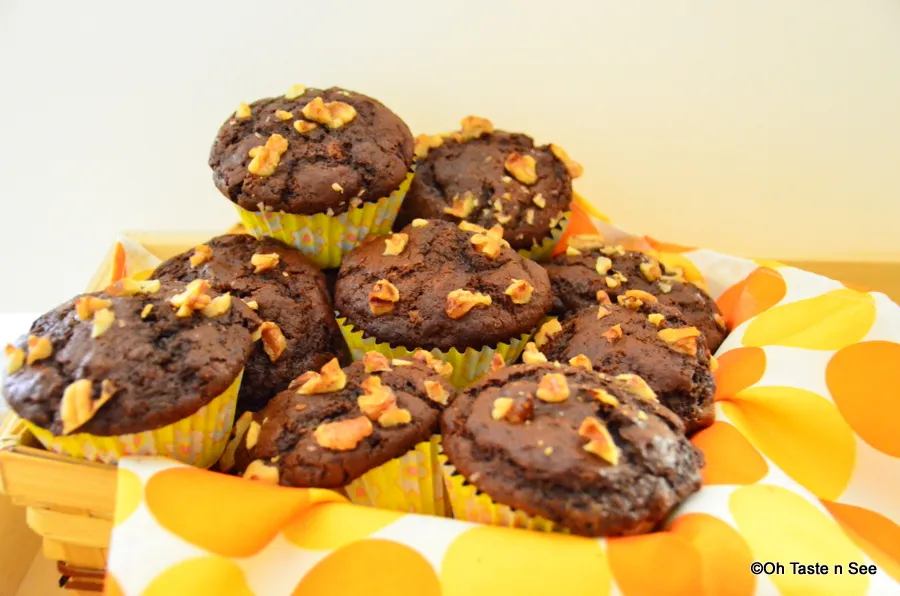 double chocolate walnut muffins 3