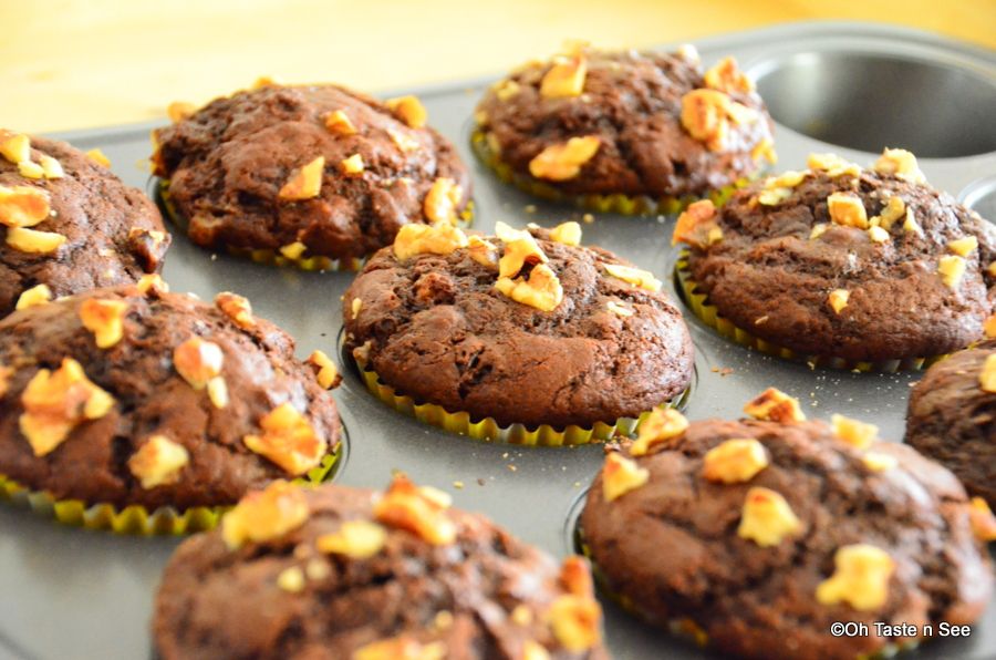 Double Chocolate Walnut Muffins/Cupcakes
