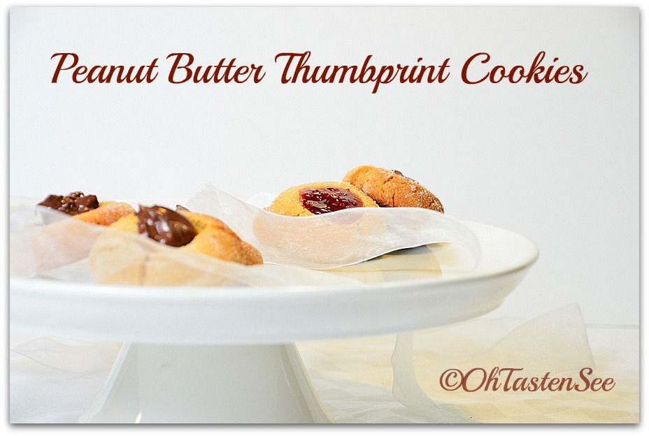 Peanut Butter Thumbprint cookies - with Nutella or Jelly