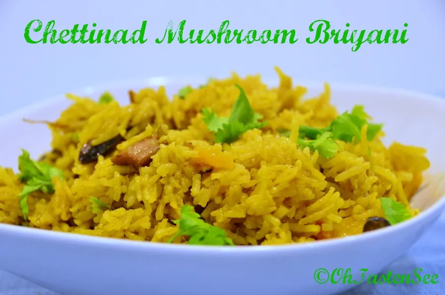 chettinad mushroom briyani 3