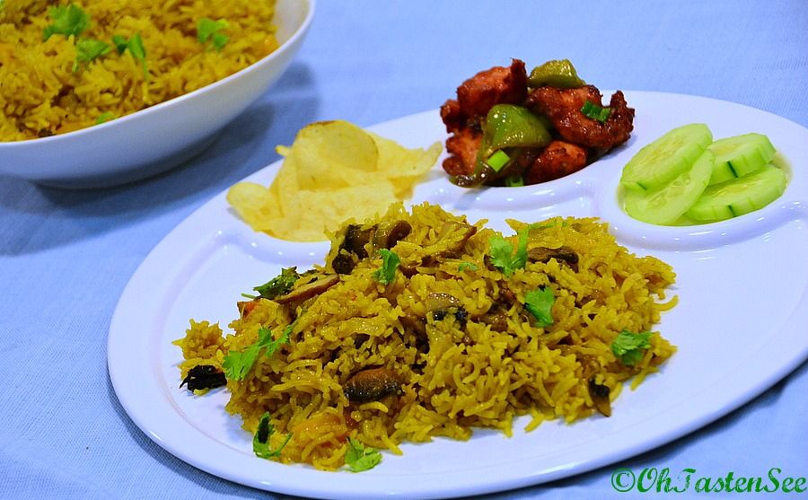 Chettinad Mushroom Biryani