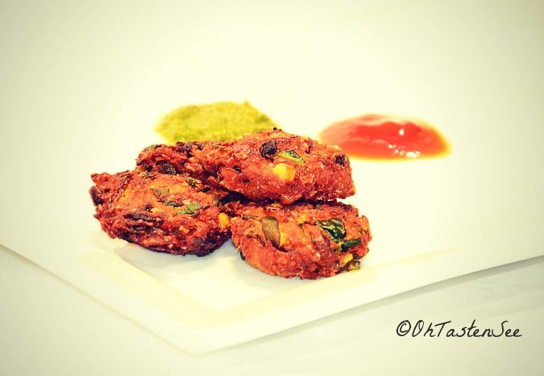 Makai Palak Pakora(Corn Spinach Croquettes)