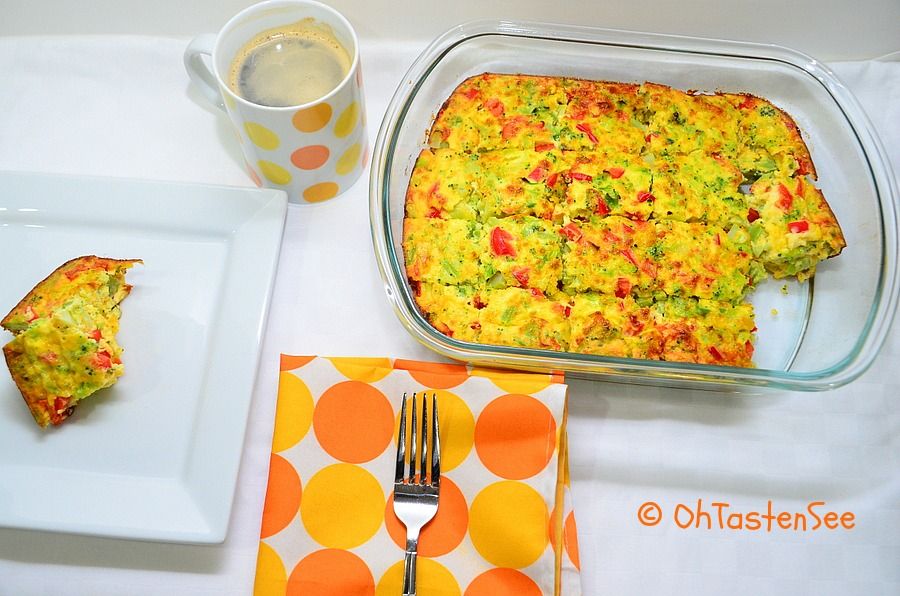 Broccoli pepper and cheese Breakfast casserole