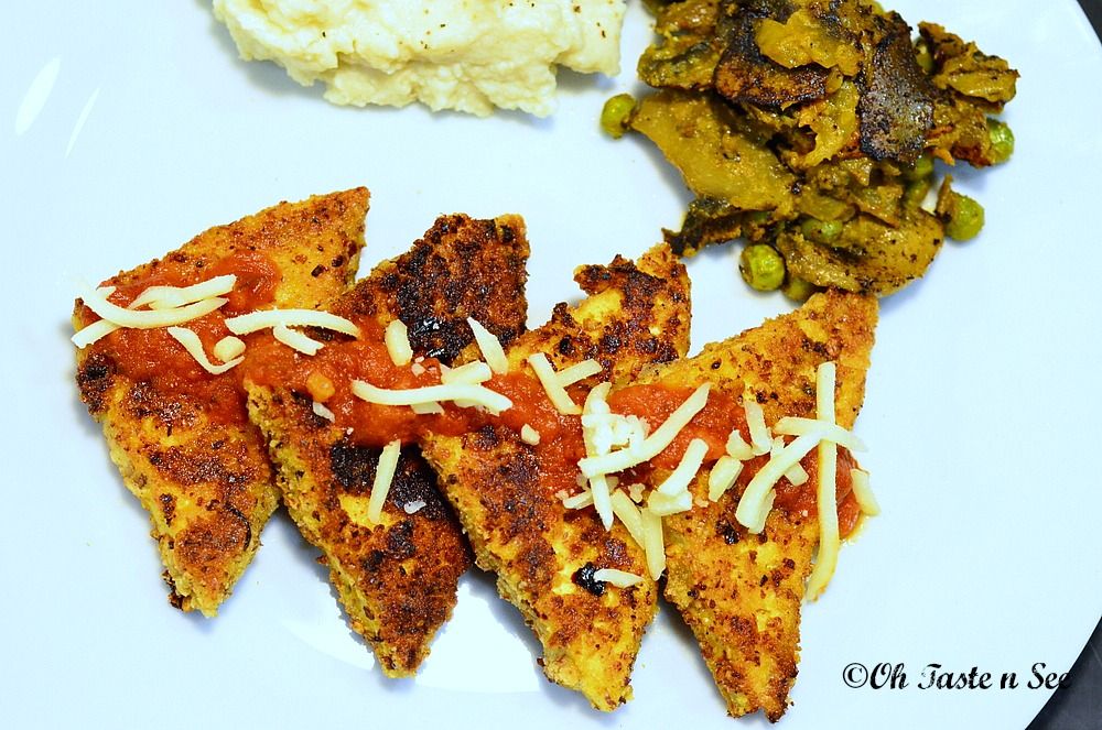 Almond Crusted Tofu Parmesan(Low Carb/Gluten free)