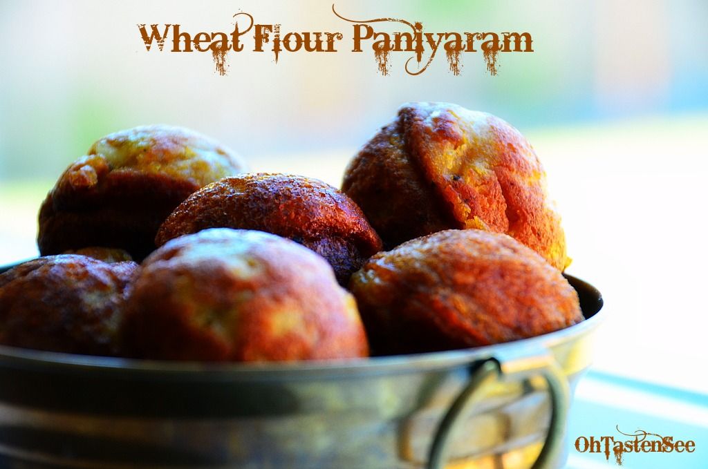Wheat Flour Sweet Paniyaram/Wheat Flour Unniyappam/Wheat Flour Banana Appe