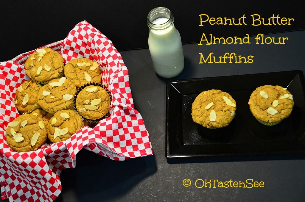 Peanut Butter Almond Flour Muffins(Low carb/Sugar free/Gluten free/Low fat)