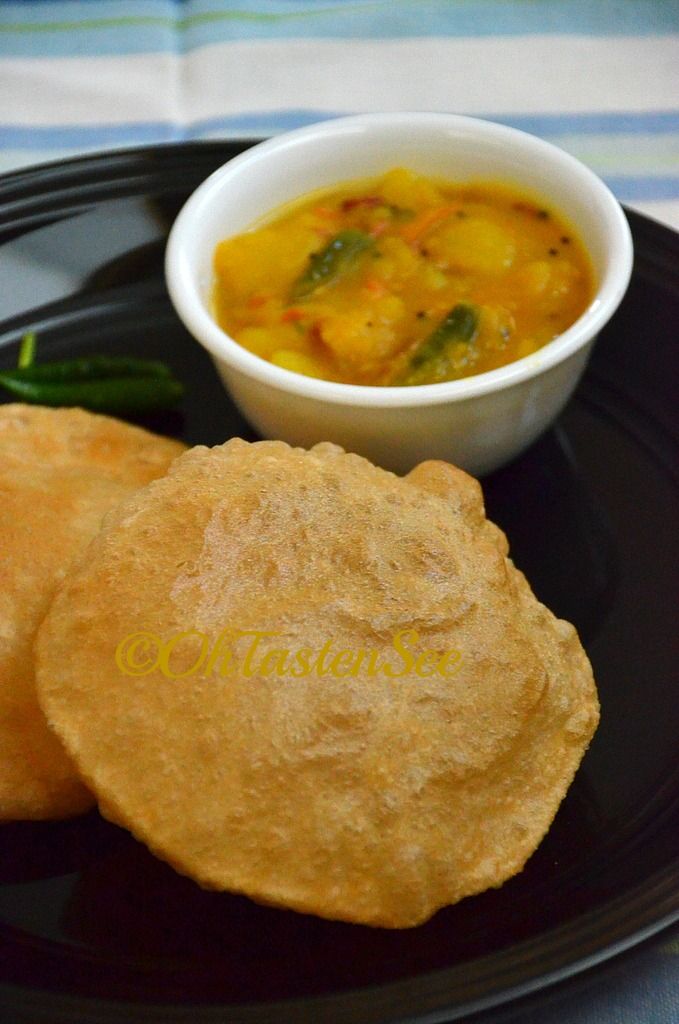 Poori with Potato Masala/Puri Bhaji