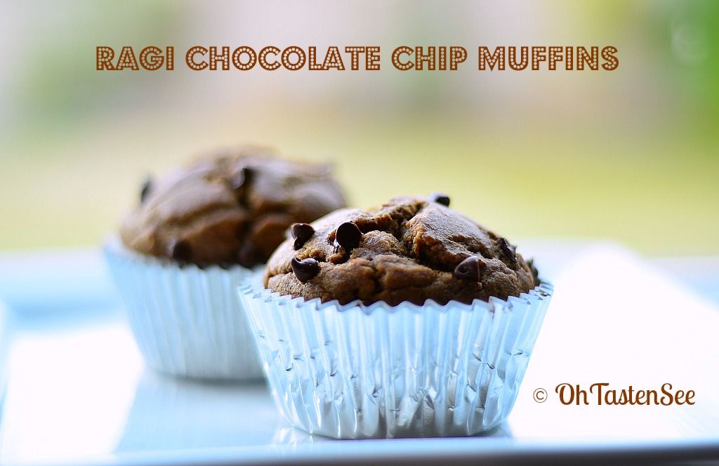 Ragi Flour Chocolate Chip Banana Muffins