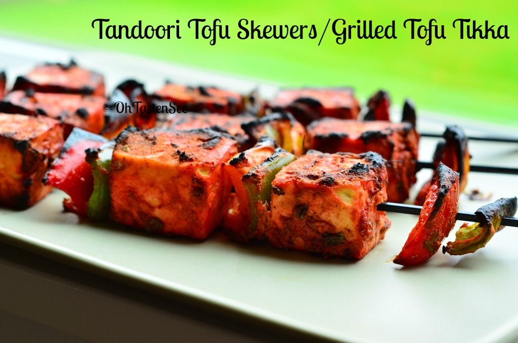 Tandoori Tofu Skewers/Grilled Tofu Tikka(Vegetarian SBD Phase 1 Recipe of the Month)