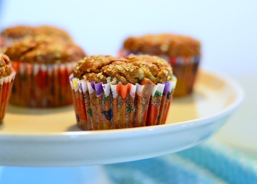 Whole wheat Banana Hemp Chia Seed Muffins