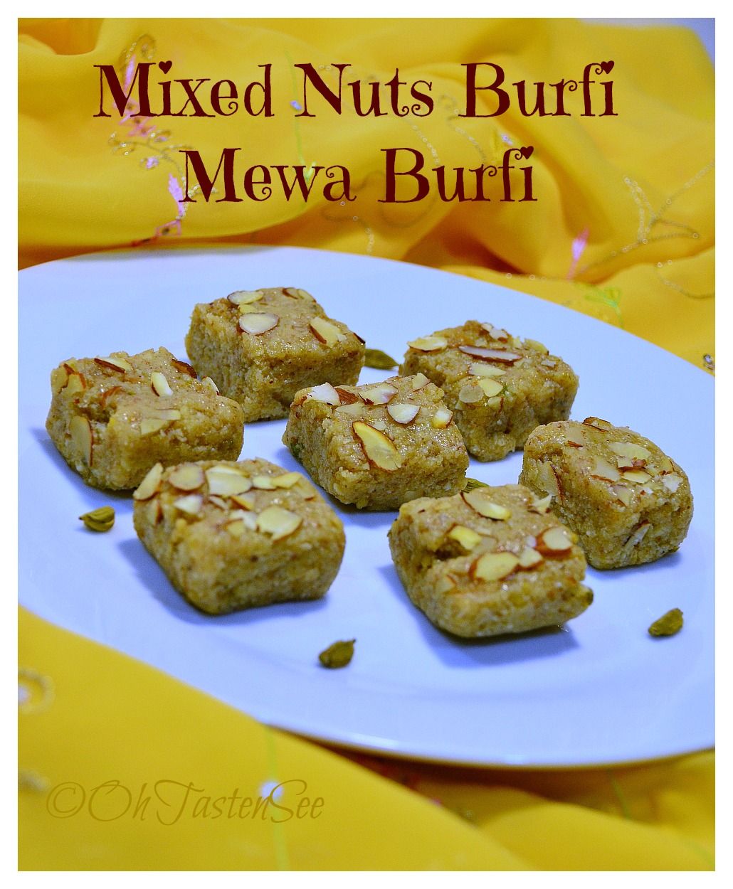Mixed Nuts Burfi/Mewa Burfi/Meva Halwa