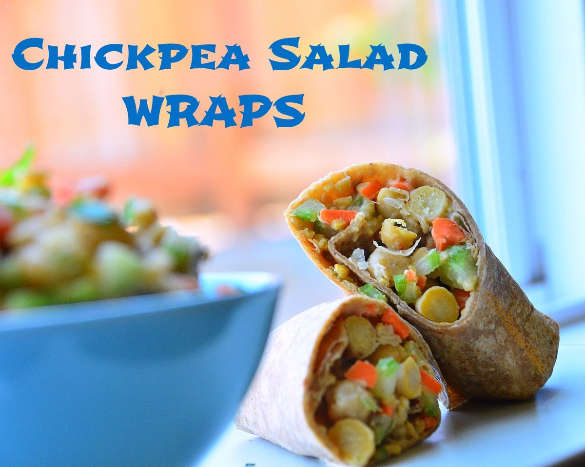 Chickpea Salad Wraps/Garbanzo bean Salad Wraps